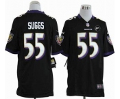 nike nfl jerseys baltimore ravens #55 suggs black[game Art Patch]