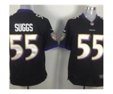 nike nfl jerseys baltimore ravens #55 suggs black[game]