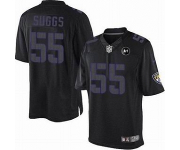 nike nfl jerseys baltimore ravens #55 suggs black[nike impact limited Art Patch]