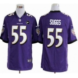 nike nfl jerseys baltimore ravens #55 suggs purple[game Art Patch]