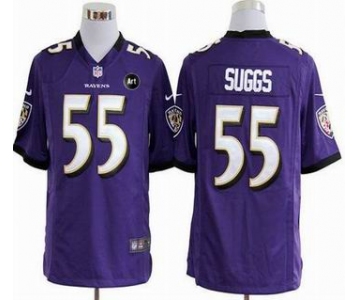 nike nfl jerseys baltimore ravens #55 suggs purple[game Art Patch]