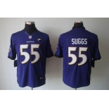 nike nfl jerseys baltimore ravens #55 suggs purple[nike limited Art Patch]