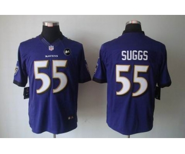 nike nfl jerseys baltimore ravens #55 suggs purple[nike limited Art Patch]