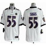 nike nfl jerseys baltimore ravens #55 suggs white[game Art Patch]