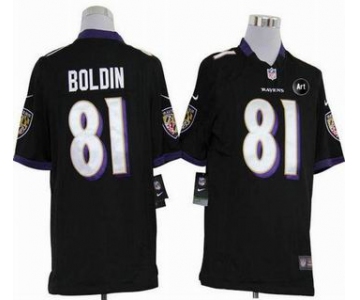 nike nfl jerseys baltimore ravens #81 anquan boldin black[game Art Patch]