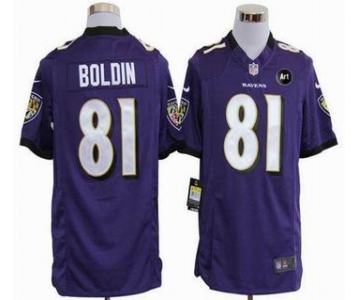 nike nfl jerseys baltimore ravens #81 anquan boldin purple[game Art Patch]