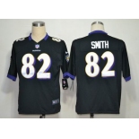 nike nfl jerseys baltimore ravens #82 smith black [game]