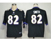 nike nfl jerseys baltimore ravens #82 smith black [game]