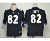 nike nfl jerseys baltimore ravens #82 smith black[game Art Patch]