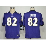 nike nfl jerseys baltimore ravens #82 smith purple [game]