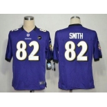 nike nfl jerseys baltimore ravens #82 smith purple[game Art Patch]