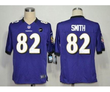 nike nfl jerseys baltimore ravens #82 smith purple[game Art Patch]