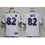 nike nfl jerseys baltimore ravens #82 smith white[game Art Patch]