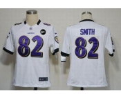 nike nfl jerseys baltimore ravens #82 smith white[game Art Patch]