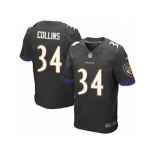 Men Nike Baltimore Ravens #34 Alex Collins Elite Black Alternate NFL Jersey