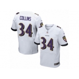 Men Nike Baltimore Ravens #34 Alex Collins Elite White NFL Jersey