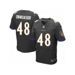 Men Nike Baltimore Ravens #48 Patrick Onwuasor Elite Black Alternate NFL Jersey