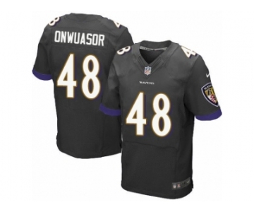 Men Nike Baltimore Ravens #48 Patrick Onwuasor Elite Black Alternate NFL Jersey