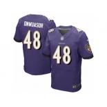 Men Nike Baltimore Ravens #48 Patrick Onwuasor Elite Purple Team Color NFL Jersey