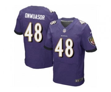 Men Nike Baltimore Ravens #48 Patrick Onwuasor Elite Purple Team Color NFL Jersey