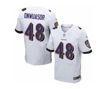 Men Nike Baltimore Ravens #48 Patrick Onwuasor Elite White NFL Jersey