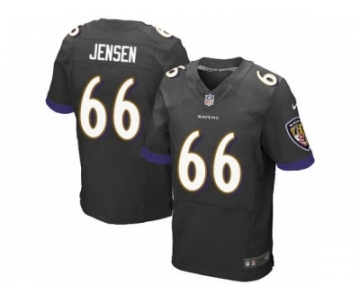 Men Nike Baltimore Ravens #66 Ryan Jensen Elite Black Alternate NFL Jersey