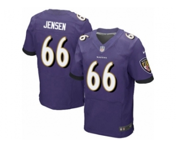 Men Nike Baltimore Ravens #66 Ryan Jensen Elite Purple Team Color NFL Jersey