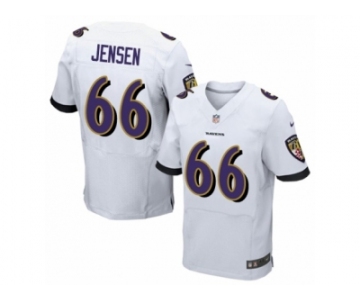 Men Nike Baltimore Ravens #66 Ryan Jensen Elite White NFL Jersey