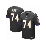 Men Nike Baltimore Ravens #74 James Hurst Elite Black Alternate NFL Jersey