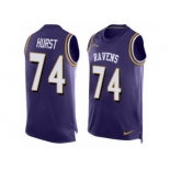 Men Nike Baltimore Ravens #74 James Hurst Elite Purple Player Name & Number Tank Top NFL Jersey