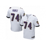 Men Nike Baltimore Ravens #74 James Hurst Elite White NFL Jersey