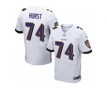 Men Nike Baltimore Ravens #74 James Hurst Elite White NFL Jersey