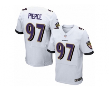 Men Nike Baltimore Ravens #97 Michael Pierce Elite White NFL Jersey