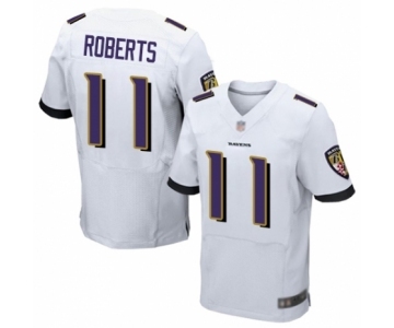 Men's Baltimore Ravens #11 Seth Roberts Elite White Football Jersey