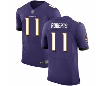 Men's Baltimore Ravens #11 Seth Roberts Purple Team Color Vapor Untouchable Elite Player Football Jersey