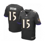 Men's Baltimore Ravens #15 Marquise Brown Elite Black Alternate Football Jersey