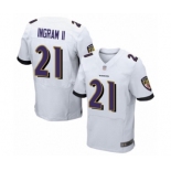 Men's Baltimore Ravens #21 Mark Ingram II Elite White Football Jersey