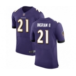 Men's Baltimore Ravens #21 Mark Ingram II Purple Team Color Vapor Untouchable Elite Player Football Jersey