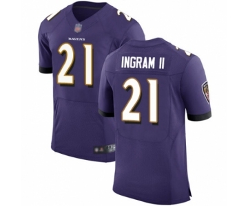 Men's Baltimore Ravens #21 Mark Ingram II Purple Team Color Vapor Untouchable Elite Player Football Jersey