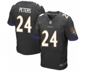 Men's Baltimore Ravens #24 Marcus Peters Elite Black Alternate Football Jersey