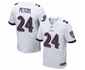 Men's Baltimore Ravens #24 Marcus Peters Elite White Football Jersey