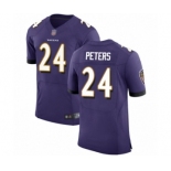 Men's Baltimore Ravens #24 Marcus Peters Purple Team Color Vapor Untouchable Elite Player Football Jersey