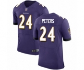 Men's Baltimore Ravens #24 Marcus Peters Purple Team Color Vapor Untouchable Elite Player Football Jersey