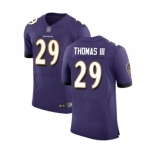 Men's Baltimore Ravens #29 Earl Thomas III Purple Team Color Vapor Untouchable Elite Player Football Jersey