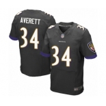 Men's Baltimore Ravens #34 Anthony Averett Elite Black Alternate Football Jersey