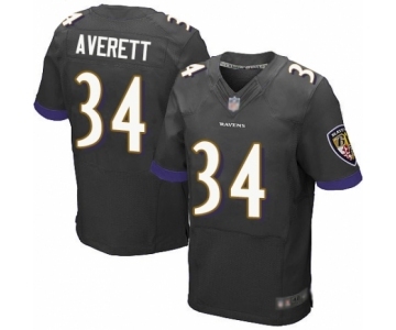 Men's Baltimore Ravens #34 Anthony Averett Elite Black Alternate Football Jersey