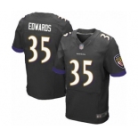 Men's Baltimore Ravens #35 Gus Edwards Elite Black Alternate Football Jersey