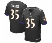 Men's Baltimore Ravens #35 Gus Edwards Elite Black Alternate Football Jersey