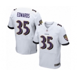 Men's Baltimore Ravens #35 Gus Edwards Elite White Football Jersey