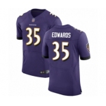 Men's Baltimore Ravens #35 Gus Edwards Purple Team Color Vapor Untouchable Elite Player Football Jersey